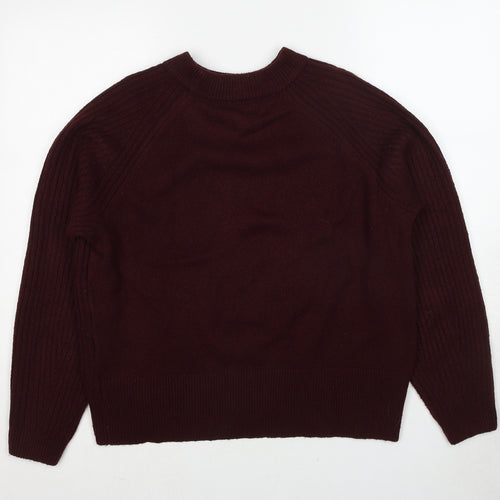 Marks and Spencer Womens Red Round Neck Acrylic Pullover Jumper Size M
