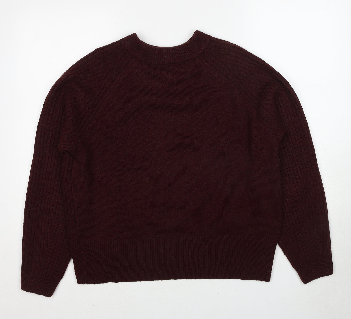 Marks and Spencer Womens Red Round Neck Acrylic Pullover Jumper Size M