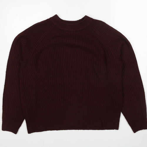 Marks and Spencer Womens Red Round Neck Acrylic Pullover Jumper Size M