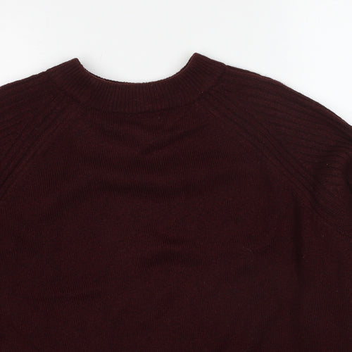 Marks and Spencer Womens Red Round Neck Acrylic Pullover Jumper Size M