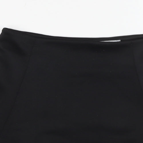 John Lewis Womens Black Polyester Swing Skirt Size 8 Zip
