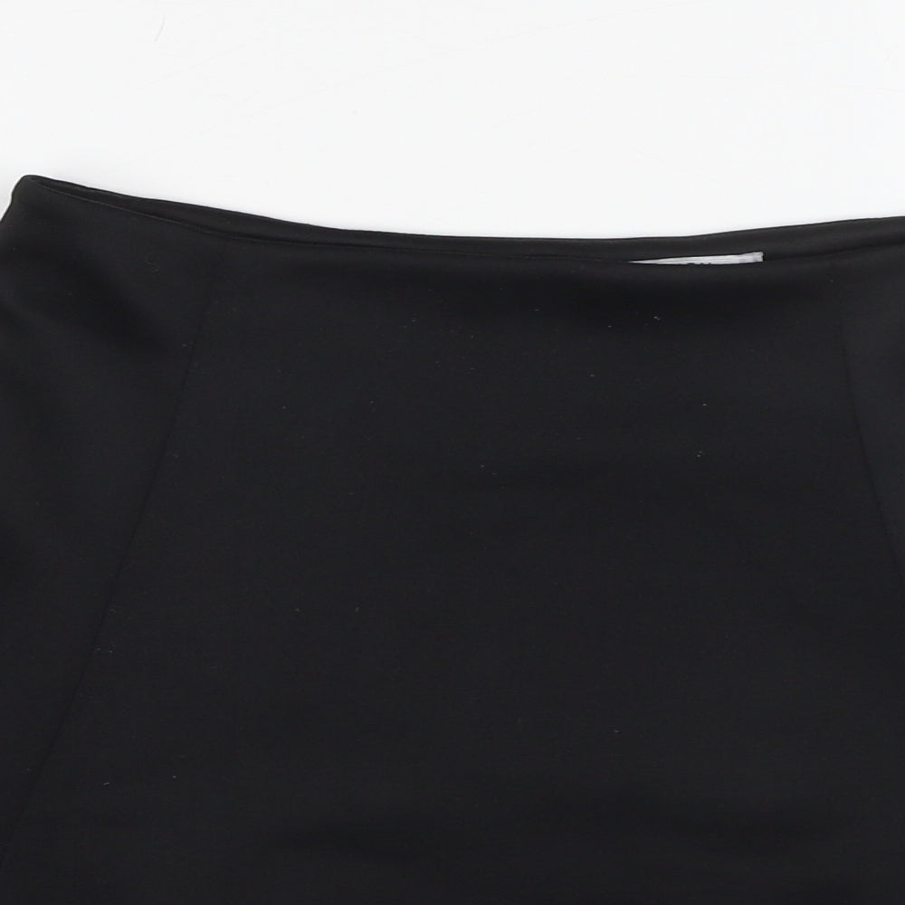 John Lewis Womens Black Polyester Swing Skirt Size 8 Zip