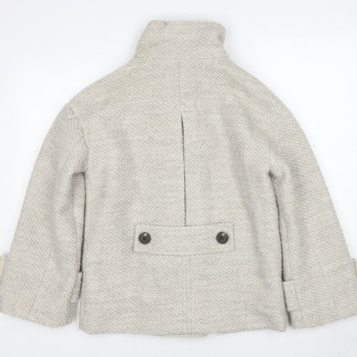 Marks and Spencer Womens Ivory Overcoat Coat Size XS Zip