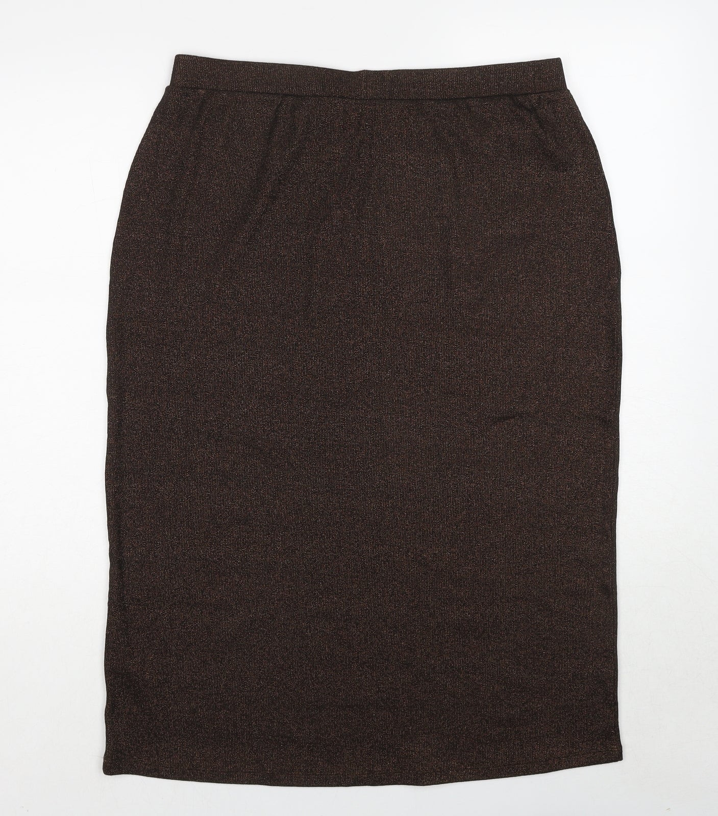 Marks and Spencer Womens Brown Cotton A-Line Skirt Size 16
