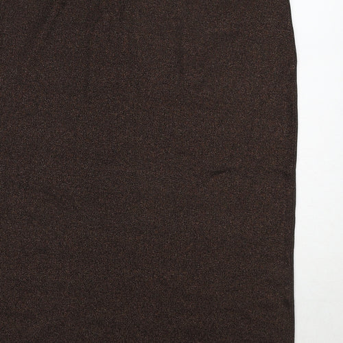Marks and Spencer Womens Brown Cotton A-Line Skirt Size 16