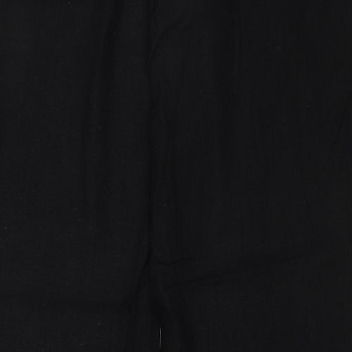 New Look Womens Black Linen Trousers Size 14 Regular Zip