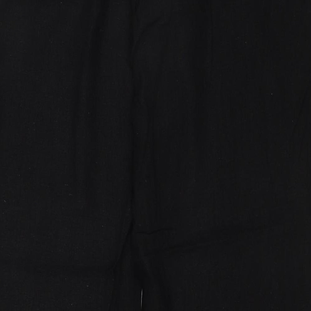 New Look Womens Black Linen Trousers Size 14 Regular Zip
