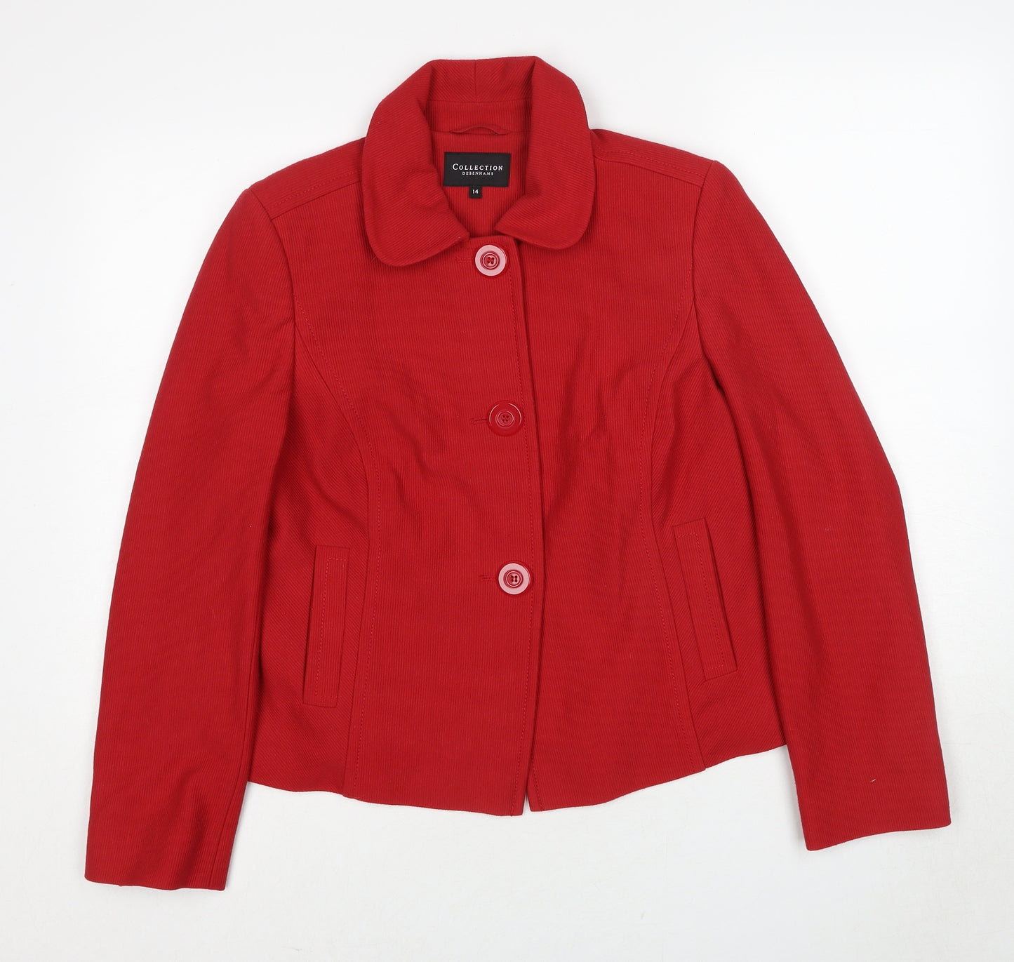 Debenhams Womens Red Jacket Size 14 Button