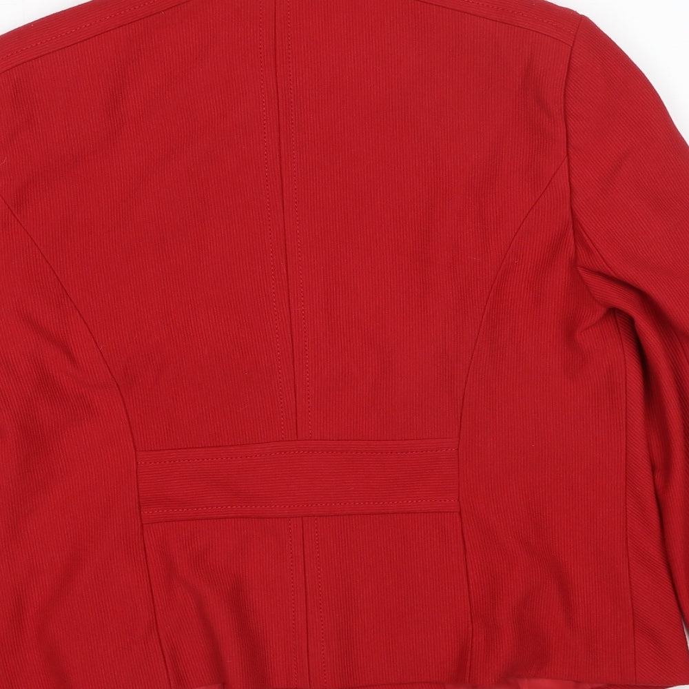 Debenhams Womens Red Jacket Size 14 Button