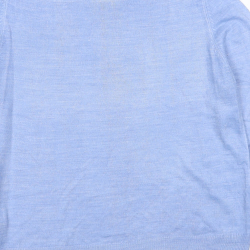 Marks and Spencer Womens Blue Round Neck Acrylic Pullover Jumper Size 14