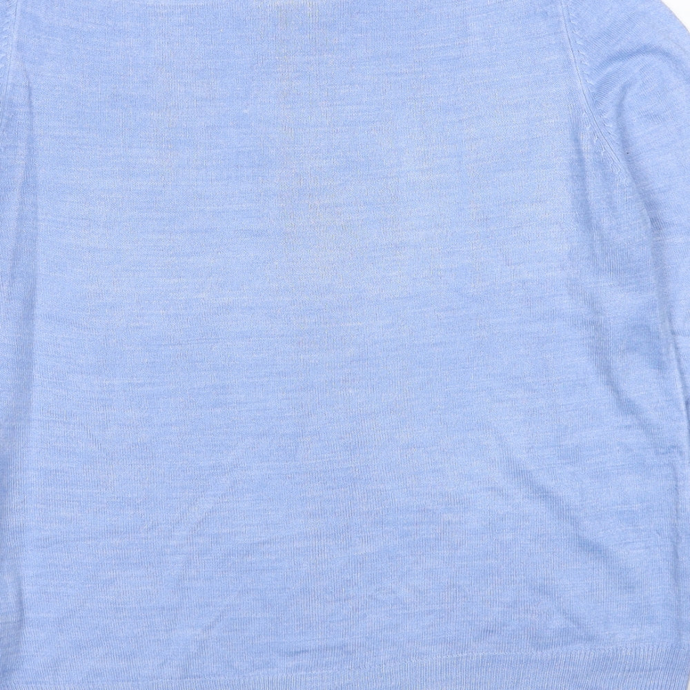 Marks and Spencer Womens Blue Round Neck Acrylic Pullover Jumper Size 14