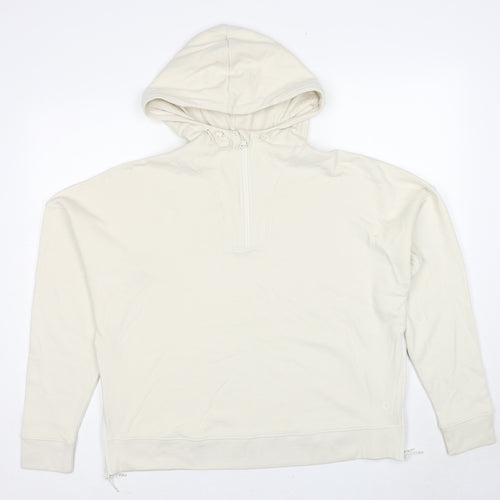 GOODMOVE Womens Ivory Cotton Pullover Hoodie Size 16 Pullover