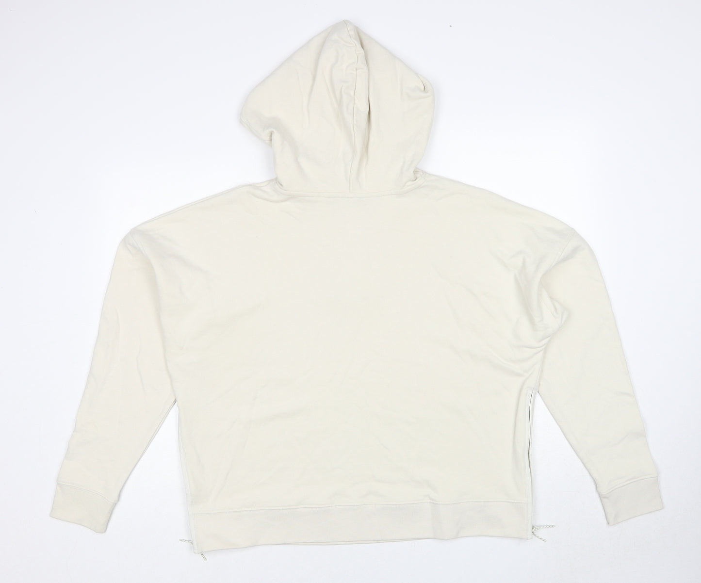 GOODMOVE Womens Ivory Cotton Pullover Hoodie Size 16 Pullover