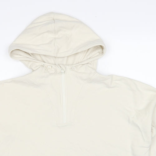 GOODMOVE Womens Ivory Cotton Pullover Hoodie Size 16 Pullover