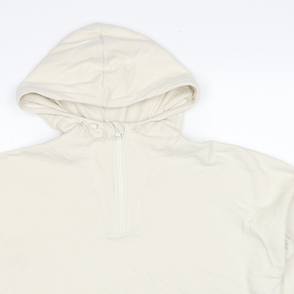 GOODMOVE Womens Ivory Cotton Pullover Hoodie Size 16 Pullover