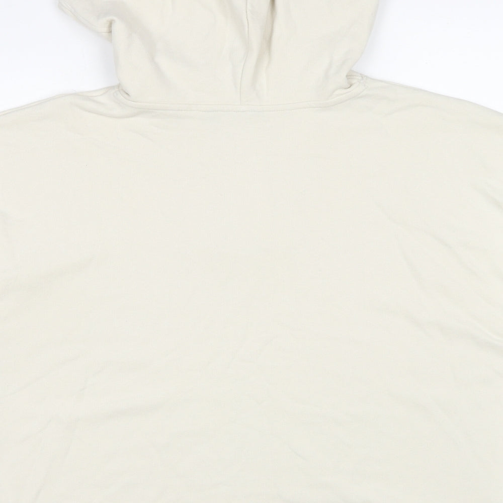 GOODMOVE Womens Ivory Cotton Pullover Hoodie Size 16 Pullover