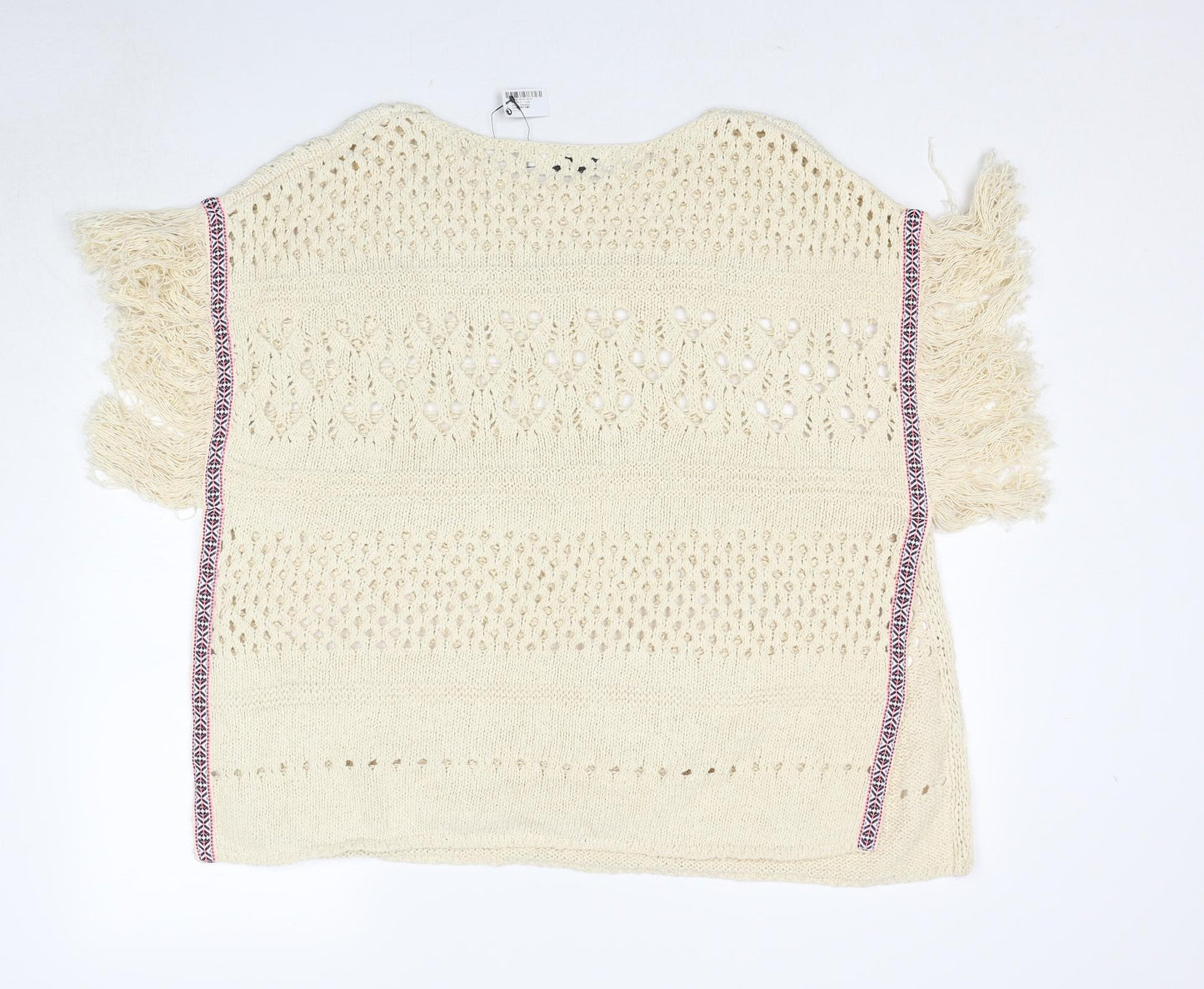 NEXT Womens Ivory Round Neck Cotton Pullover Jumper Size S - Size S-M