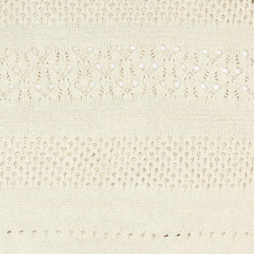 NEXT Womens Ivory Round Neck Cotton Pullover Jumper Size S - Size S-M