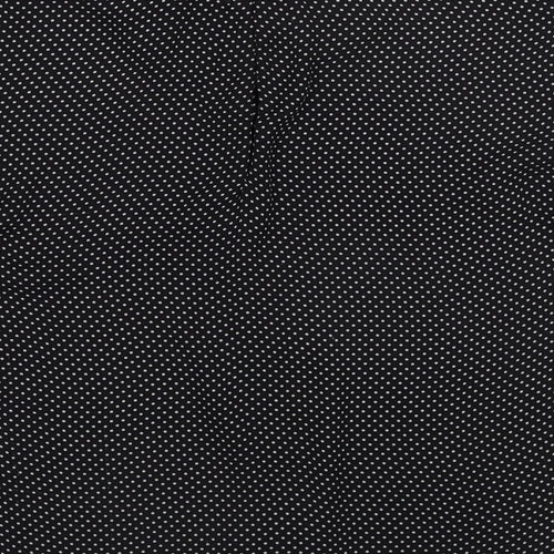 Zara Womens Black Polka Dot Polyester Basic Blouse Size XS Collared
