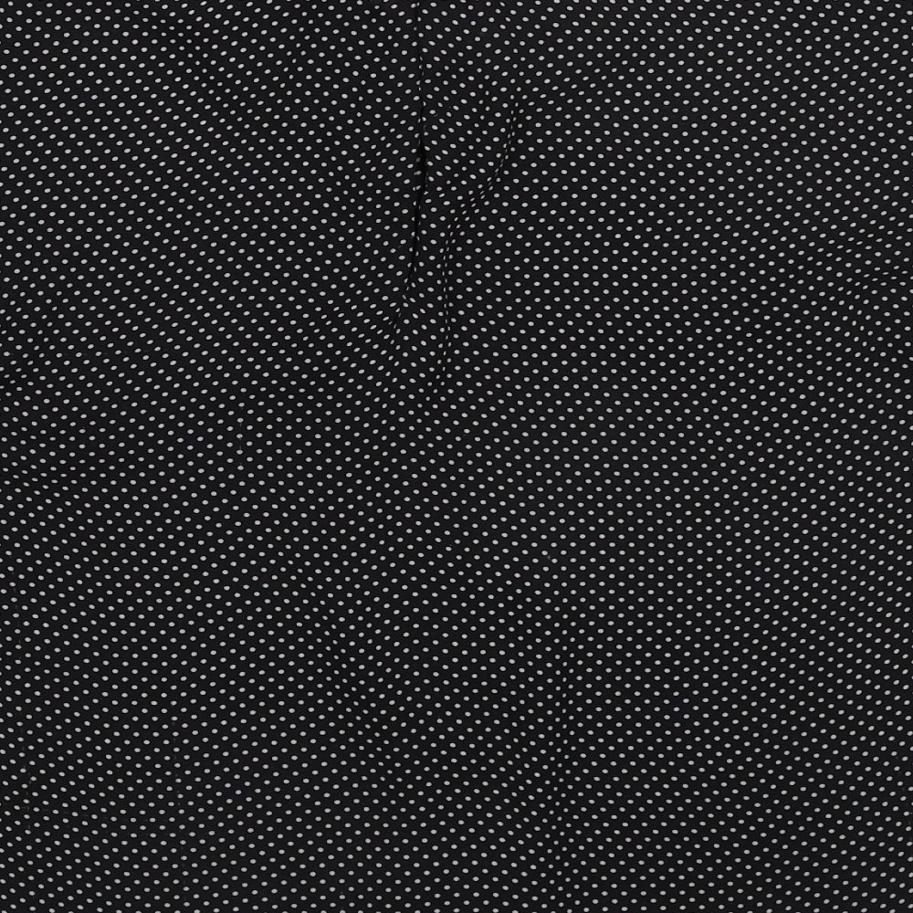 Zara Womens Black Polka Dot Polyester Basic Blouse Size XS Collared
