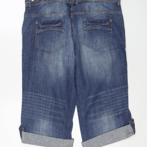 NEXT Womens Blue Cotton Cropped Jeans Size 14 Regular Zip