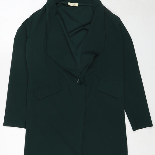 Kimi&Co Womens Green Overcoat Coat Size S Button