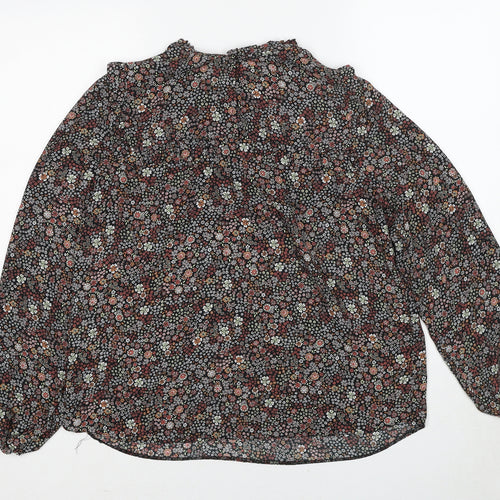 K&D Womens Multicoloured Floral Polyester Basic Blouse Size 14 Round Neck