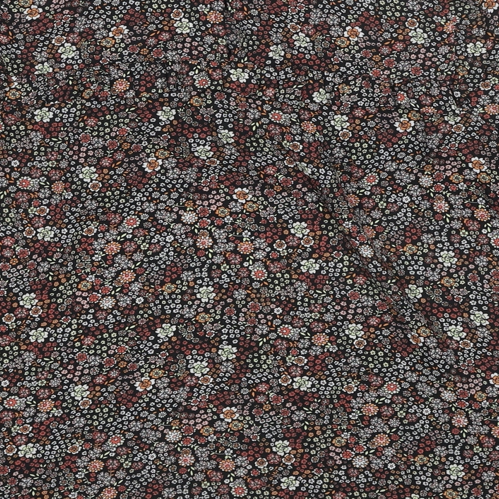 K&D Womens Multicoloured Floral Polyester Basic Blouse Size 14 Round Neck