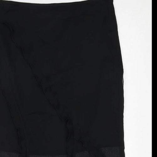 Marks and Spencer Womens Black Polyester A-Line Skirt Size 16 Zip