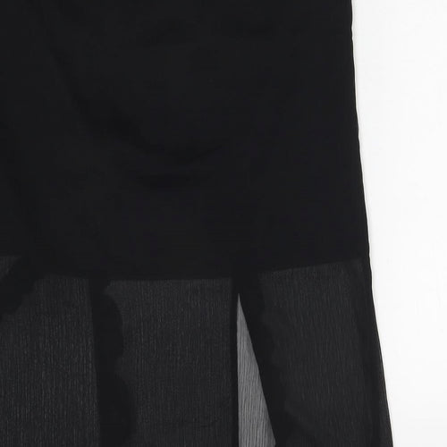 Marks and Spencer Womens Black Polyester A-Line Skirt Size 16 Zip