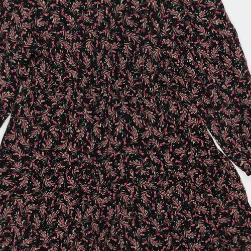 Per Una Womens Multicoloured Geometric Polyester Shift Size 16 V-Neck Pullover - Leaf Pattern