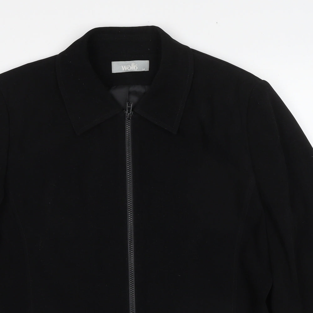 Wallis Womens Black Jacket Size 16 Zip