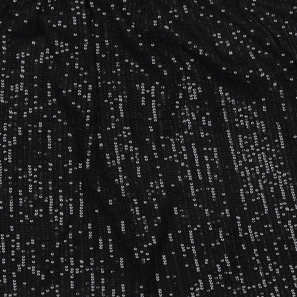 Boohoo Womens Black Polyester Basic Blouse Size 14 Off the Shoulder