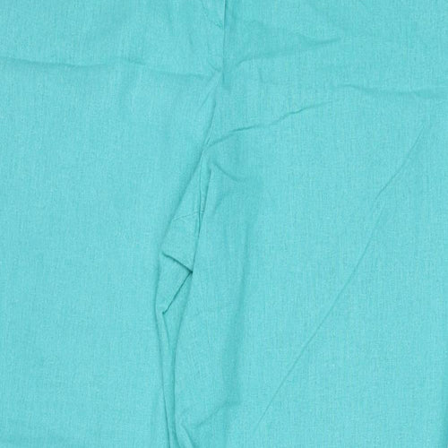 M&Co Womens Blue Linen Trousers Size 16 Regular Zip