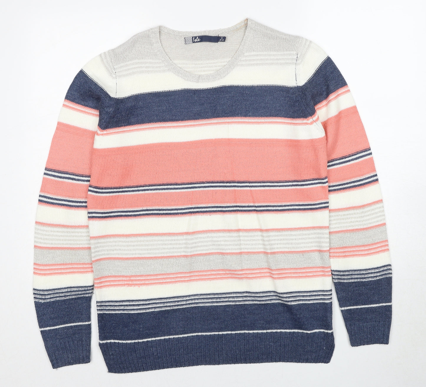 EWM Womens Multicoloured Round Neck Striped Acrylic Pullover Jumper Size 10 - Size 10-12