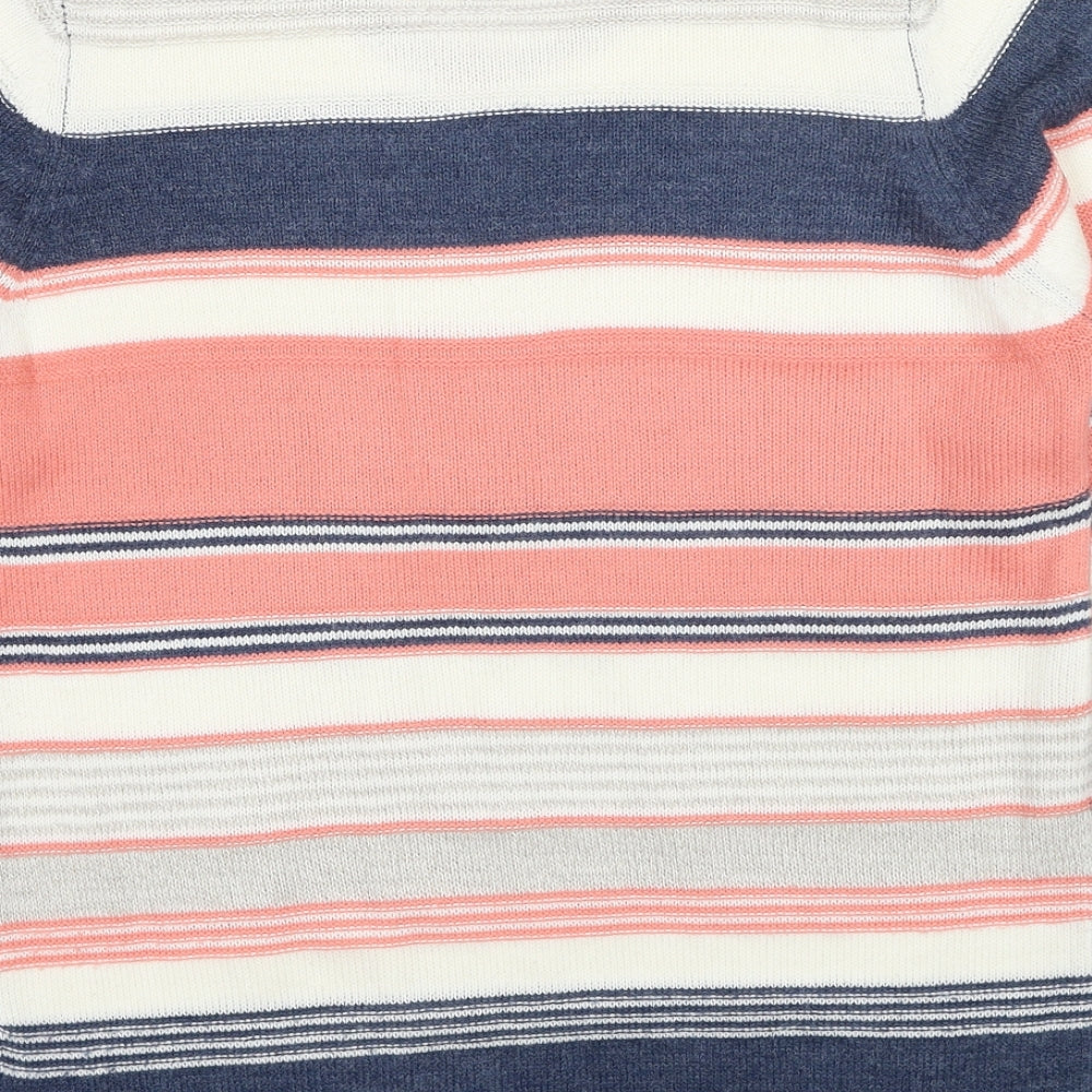 EWM Womens Multicoloured Round Neck Striped Acrylic Pullover Jumper Size 10 - Size 10-12
