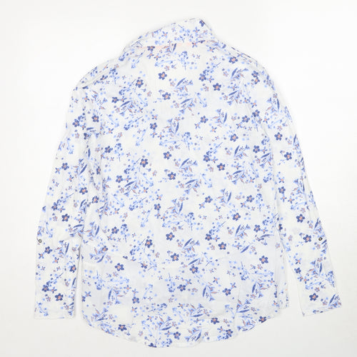 White Stuff Womens Multicoloured Floral Cotton Basic Button-Up Size 10 Collared