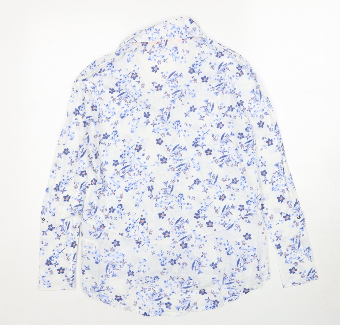 White Stuff Womens Multicoloured Floral Cotton Basic Button-Up Size 10 Collared