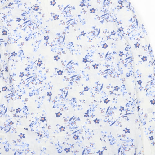White Stuff Womens Multicoloured Floral Cotton Basic Button-Up Size 10 Collared
