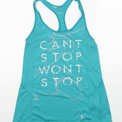 DECATHLON Womens Blue Polyester Camisole Tank Size 8 Round Neck Pullover - Cant stop wont stop