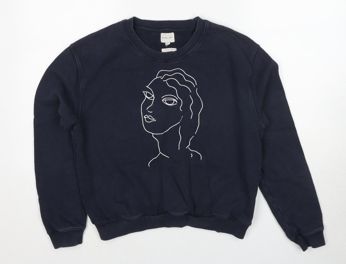 Paloma-Wool Womens Blue Cotton Pullover Sweatshirt Size M Pullover