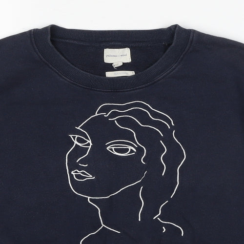 Paloma-Wool Womens Blue Cotton Pullover Sweatshirt Size M Pullover