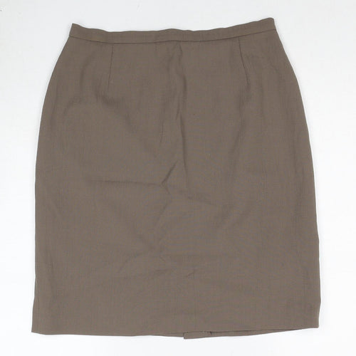 Bianca Womens Brown Polyester Straight & Pencil Skirt Size 12 Zip