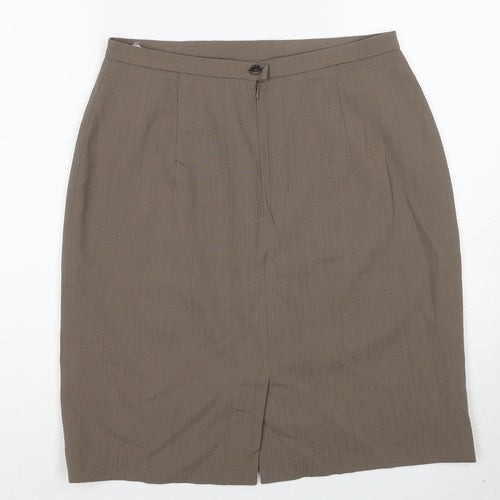 Bianca Womens Brown Polyester Straight & Pencil Skirt Size 12 Zip