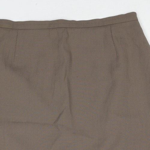 Bianca Womens Brown Polyester Straight & Pencil Skirt Size 12 Zip