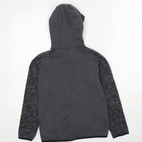 DECATHLON Boys Grey Cotton Pullover Hoodie Size 10 Years Pullover