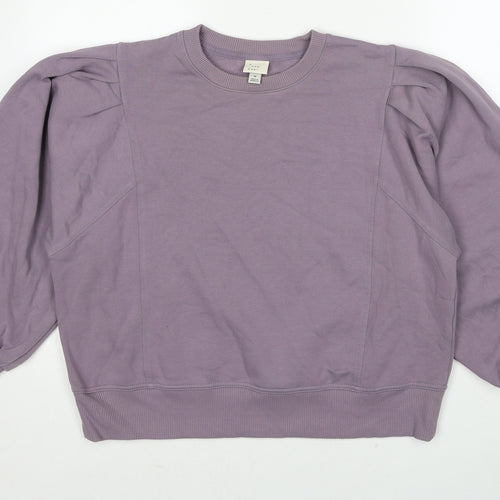 A New Day Womens Purple Cotton Pullover Sweatshirt Size M Pullover