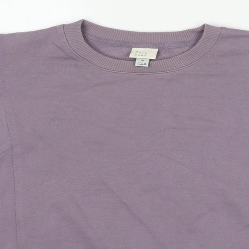 A New Day Womens Purple Cotton Pullover Sweatshirt Size M Pullover