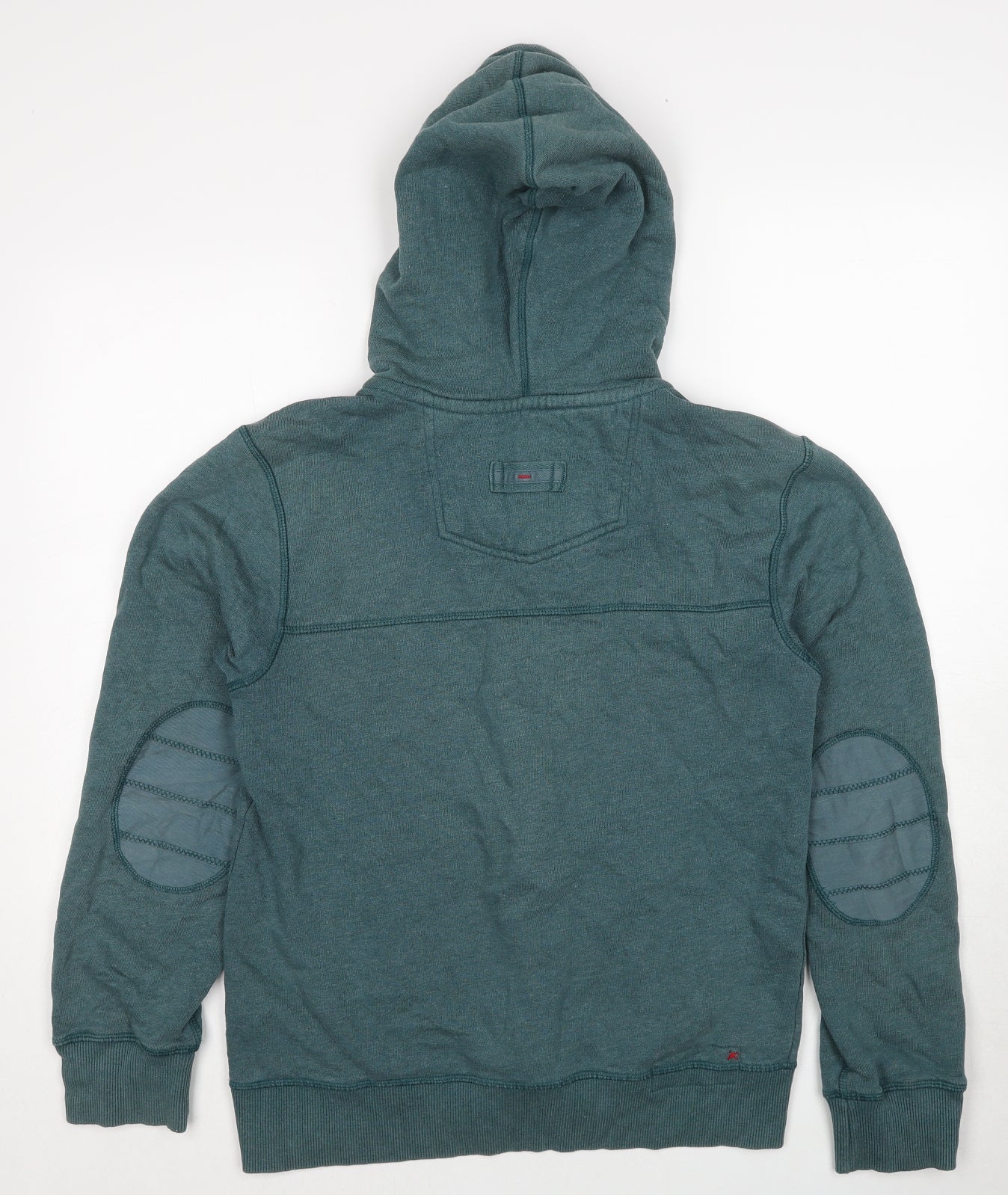 Fat Face Mens Blue Cotton Full Zip Hoodie Size S - Elbow Patches
