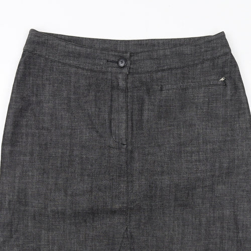 Off Shoot Womens Grey Cotton A-Line Skirt Size 16 Zip